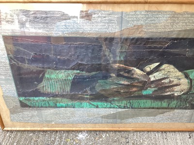 Lot 5406 - Jean Lodge (1941) Ses Mains, woodcut in colours/five stitched sheets 67cm x 155 cm