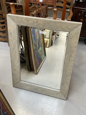 Lot 5413 - Bevelled wall mirror in painted wooden frame with faux marble finish, 88cm x 76cm