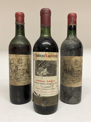 Lot 62 - Three bottles, Chateau Lagrange St Julien 1969 (2) and a bottle of Chateau La Gelette 50-70