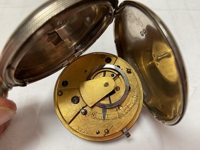 Lot 46 - Victorian silver full hunter pocket watch and two Georgian silver teaspoons