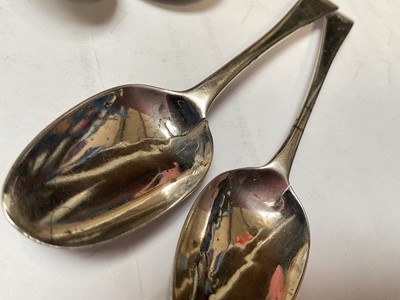 Lot 46 - Victorian silver full hunter pocket watch and two Georgian silver teaspoons