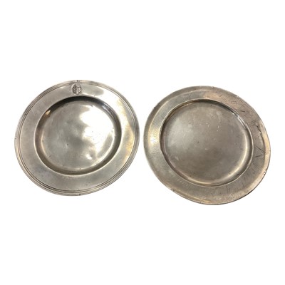 Lot 164 - Two early 19th century continental pewter dishes