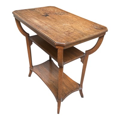 Lot 5366 - Art Nouveau three tier oak side table