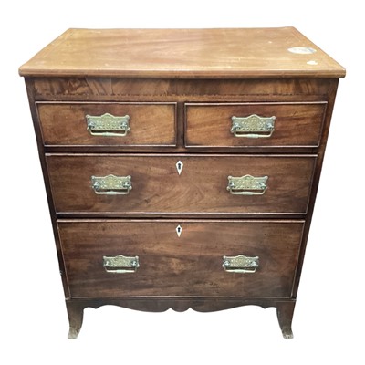 Lot 1332 - Regency mahogany chest of two short over two long drawers