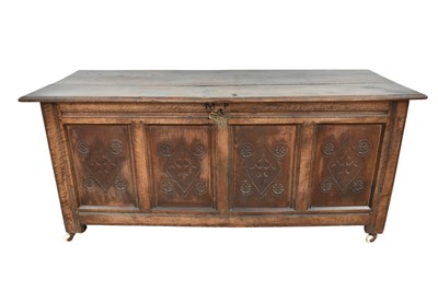 Lot 1336 - 18th century oak coffer
