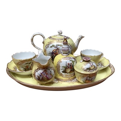Lot 2200 - Late 19th century Dresden porcelain Cabernet set on tray