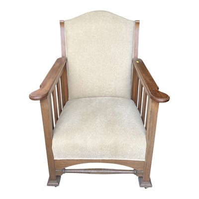 Lot 5303 - Arts & Crafts oak framed armchair
