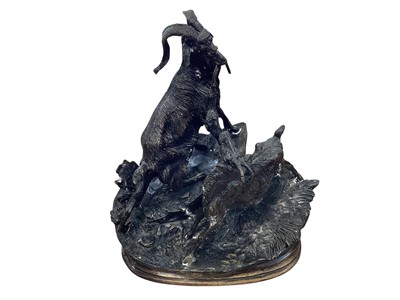 Lot 5015 - After Jules Moigniez (French, 1835-1894), bronze scutpture of a pair of goats, signed