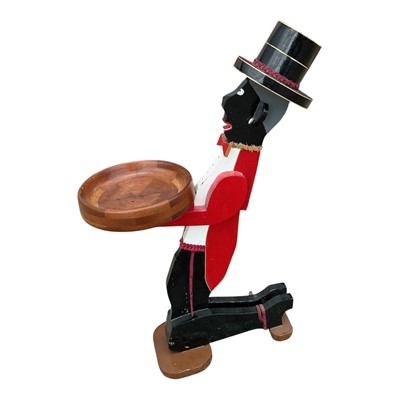 Lot 5326 - Hand painted dumb waiter in the form of a gentleman in a top hat.