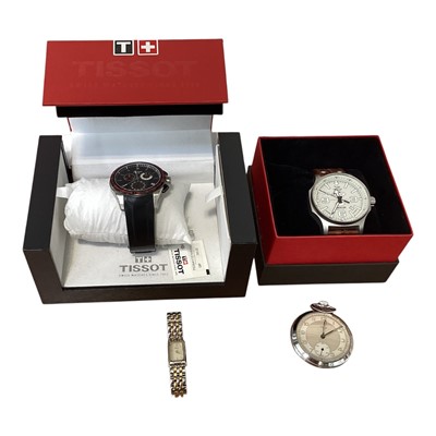 Lot 5040 - Gents quartz Tissot ref.T0244172705100 in the box together with a ladies' Seiko, a men's Vostok and a pocket watch