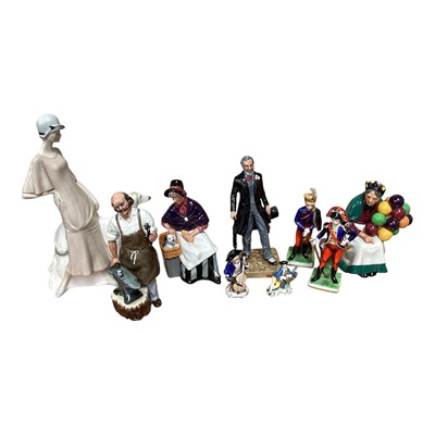 Lot 5038 - Group of ceramic figures, including Royal Doulton, Capodimonte and Dresden