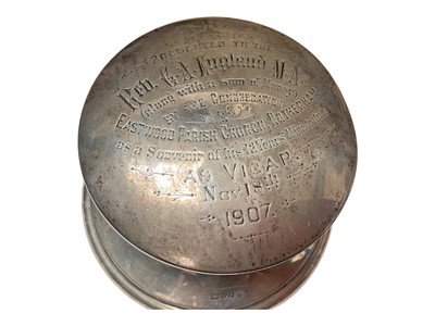 Lot 24 - Edwardian silver desk inwell (Chester 1907) and a silver cigarette box (Birmingham 1916)