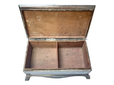 Lot 24 - Edwardian silver desk inwell (Chester 1907) and a silver cigarette box (Birmingham 1916)