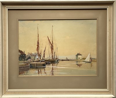 Lot 257 - Arthur Kemp Tebby (c. 1865-1935) watercolour, two works - Heybridge Basin, 1920 and another, glazed frames