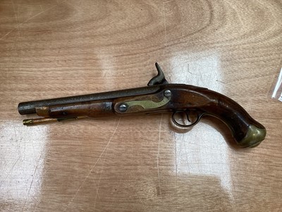 Lot 5056 - 19th century percussion pistol stamped 'GR'