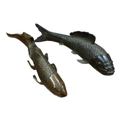 Lot 5068 - Two cast metal models of fish