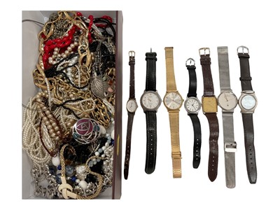 Lot 26 - Group of vintage costume jewellery and various wristwatches