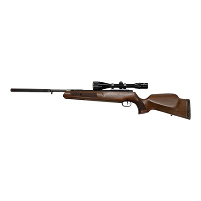 Lot 852 - Theoben .22 calibre break action air rifle with Nikko Stirling sight, 105cm in overall length.