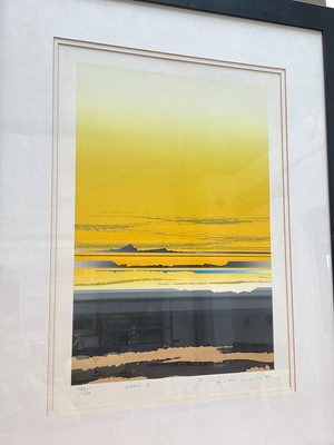 Lot 5080 - Tetsuro Sawada (Japanese, 1933-1998), serigraph print, Dawn II, signed in pencil, 150/150, framed and glazed, 39cm x 27cm