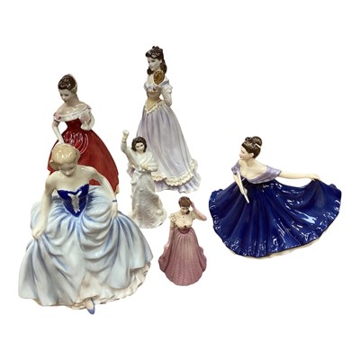 Lot 5083 - Collection of Royal Doulton figures, a Coalport figure and a Royal Worcester figure