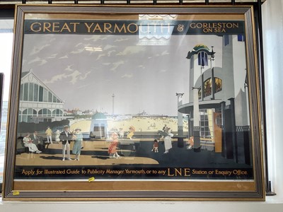 Lot 5084 - Large railway poster Great Yarmouth in glazed frame
