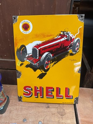 Lot 5099 - 'Shell' oil enamel sign, 38cm x 28cm