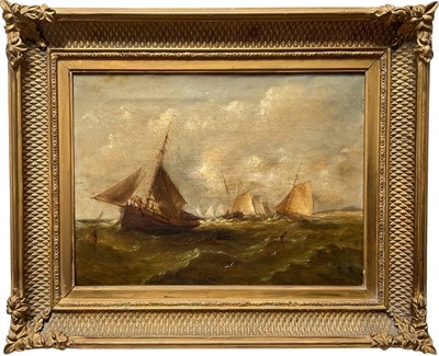 Lot 1003 - Manner of John Moore of Ipswich (1820-1902) oil on canvas - Marine Scene, 31cm x 41cm, in gilt frame
