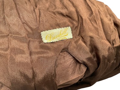 Lot 2507 - Dunhill Edwardian lady's motoring veil in brown silk with brown silk chiffon face covering also Edwardian lady's motoring petticoat with chamois leather and silk taffeta pin pleats, embroidered...