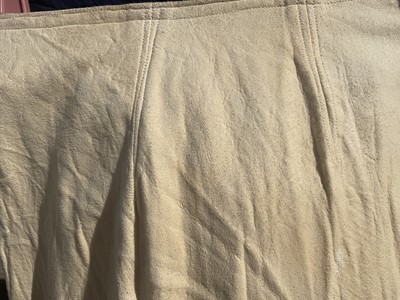 Lot 2507 - Dunhill Edwardian lady's motoring veil in brown silk with brown silk chiffon face covering also Edwardian lady's motoring petticoat with chamois leather and silk taffeta pin pleats, embroidered...