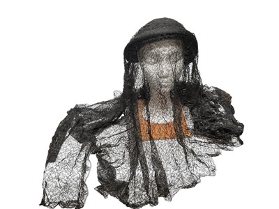 Lot 2513 - Selection of Victorian and Edwardian accessories including black lace mourning hat with face veil by Jay's Ltd London, large black hat by Russell & Allen Old Bond Street with note attached '...