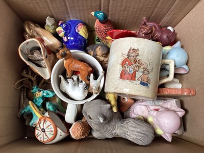 Lot 5287 - Collection of Coronation mugs and animal ornaments and ceramics