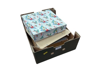 Lot 1116 - Edwardian photograph album, collection of postcards, antique newspapers, etc (1 box)