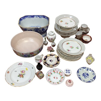 Lot 5131 - Group of 19th century and later ceramics, including a flower paitned dessert service, Royal Copenhagen plate, Poole bowl, etc