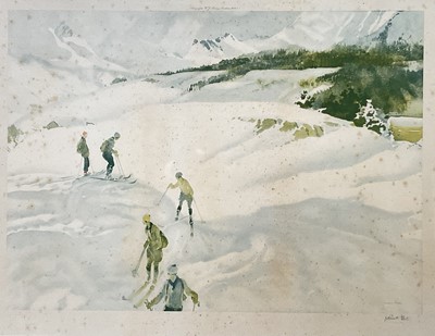 Lot 75 - William Russell Flint (1880-1969) pencil signed limited edition print circa 1927, Winter Sport, 34cm x 46cm, glazed frame