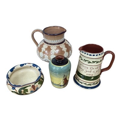 Lot 5108 - Doulton jug and three pieces of Devonware