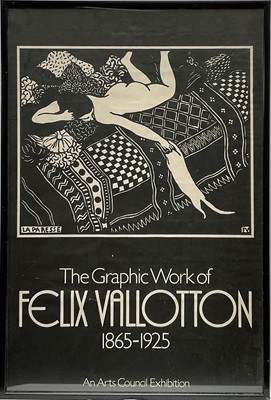 Lot 108 - The Graphic Work of Felix Vallotton, Arts Council Exhibition poster, framed and glazed, 78cm x 53cm overall