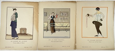 Lot 88 - Gazette du Bon Ton, three pochoir prints from the first edition, 16cm x 13cm, unframed