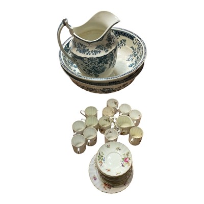 Lot 5150 - Two Victorian wash bowls and a jug, together with a Royal Worcester Roanoke coffee set