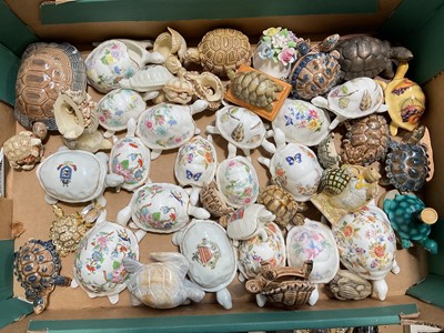 Lot 5194 - Collection of tortoise and turtle ornaments, including Wade, Halcyon Days, Royal Albert