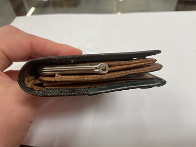 Lot 6 - Vintage Czechoslovakian paste set chatelaine mesh purse and an Edwardian silver mounted leather purse (2)