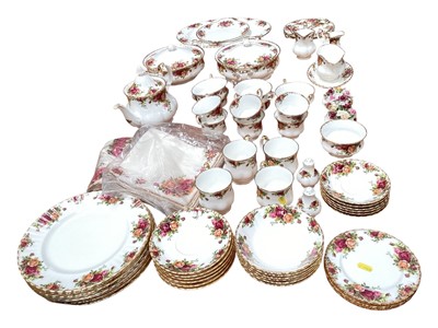 Lot 2256 - Royal Albert Old Country Roses pattern six place table service, mostly complete