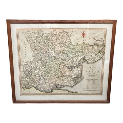 Lot 5237 - Antique framed map of Essex by J.Cary dated 1805 together with a group of unframed maps
