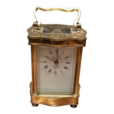 Lot 5170 - French L'Epee brass cased carriage clock with shaped edges, 12.4cm high
