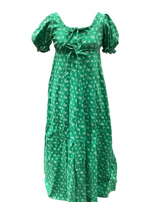 Lot 2530 - Laura Ashley Made in Wales 1960s / 70s maxi dress, short puff sleeves, empire waistline, cotton print.