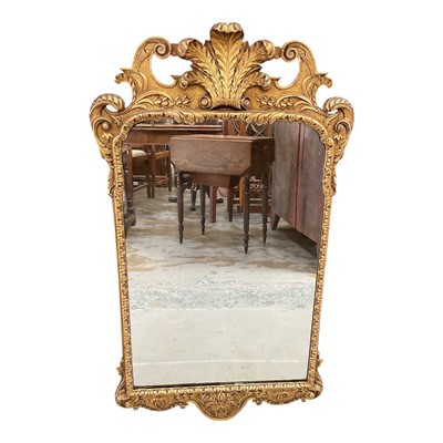 Lot 1430 - Queen Anne style gilt wall mirror