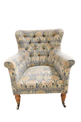 Lot 1446 - 19th century upholstered armchair