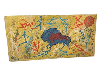 Lot 5198 - Group of pictures, including a tribal oil