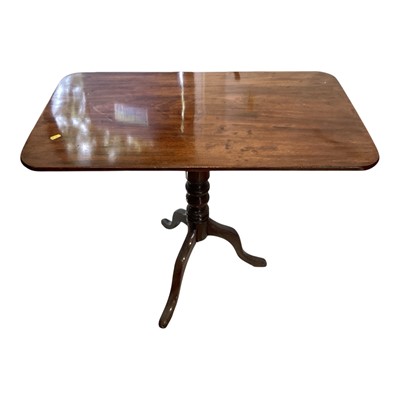 Lot 5382 - 19th century mahogany tripod table with rectangular top