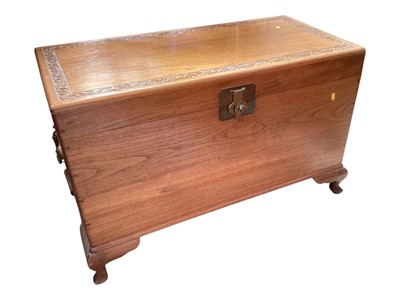 Lot 5351 - Camphorwood chest on cabriole legs