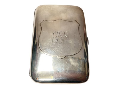 Lot 126 - Victorian silver cigarette case with enrgaved initials (Birmingham 1893), 13cm x 8.5cm